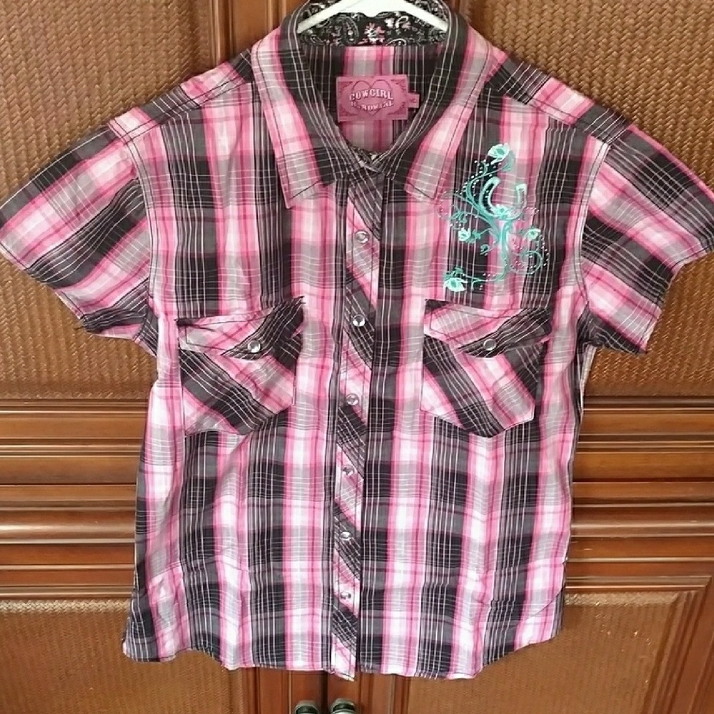 Cowgirl Hardware Horseshoe Design Embellished Top